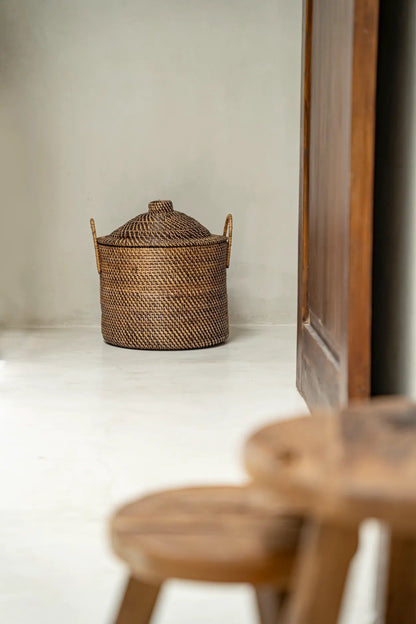 The Colonial Handles Basket - Natural Brown