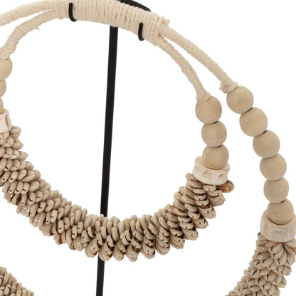 The Double Shell Necklace On Stand - Natural