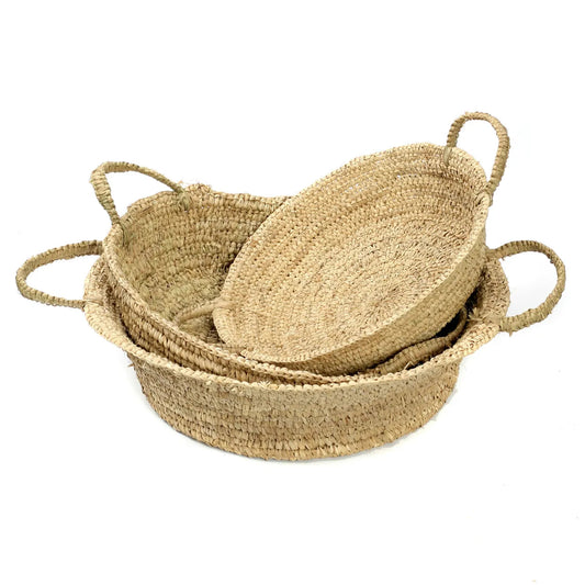 The Raffia Basket Trays - Natural - L