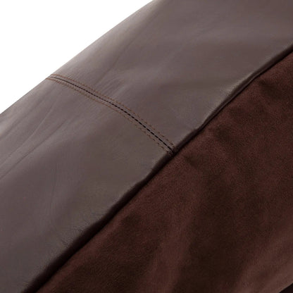 The Four Panel Leather Cushion Cover - Choco - 60x60