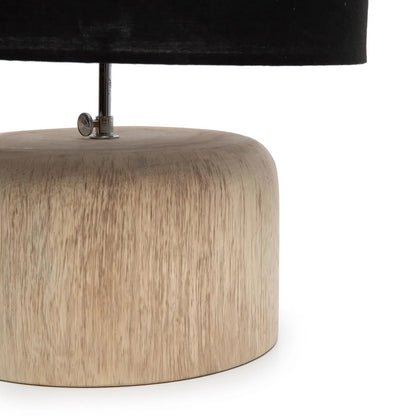 Lámpara de mesa de madera de teca - Negro natural