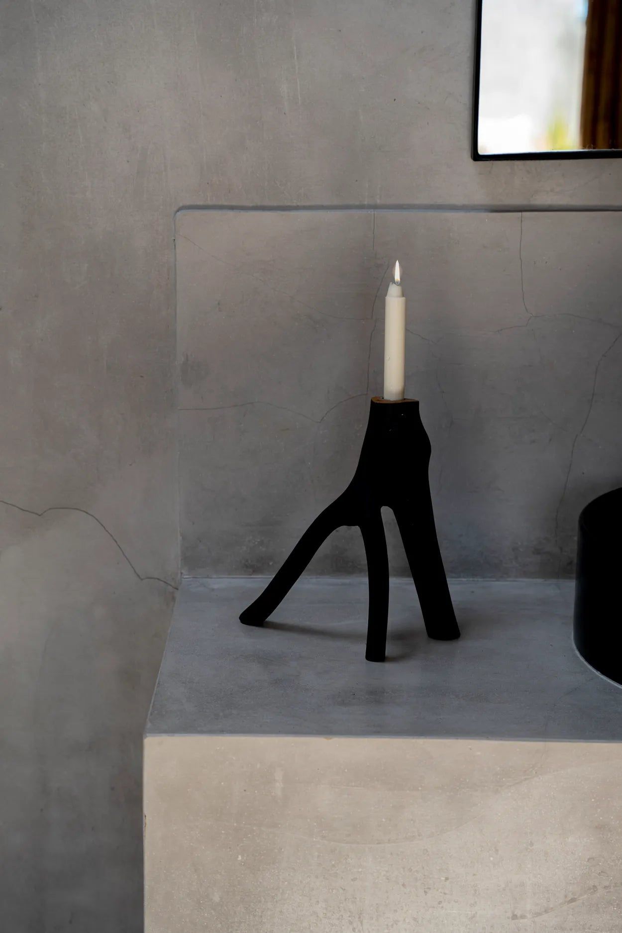 The Triple Twig Candle Holder - Black