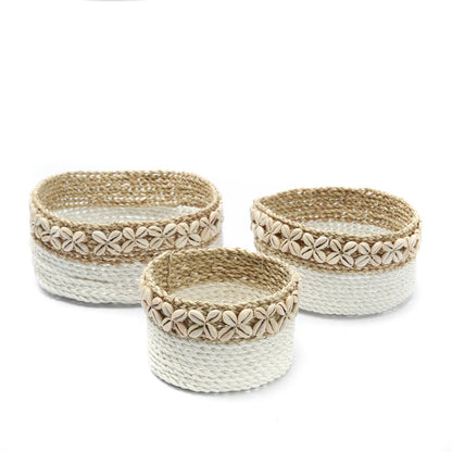 The White Sunday Baskets - White Natural - Set of 3