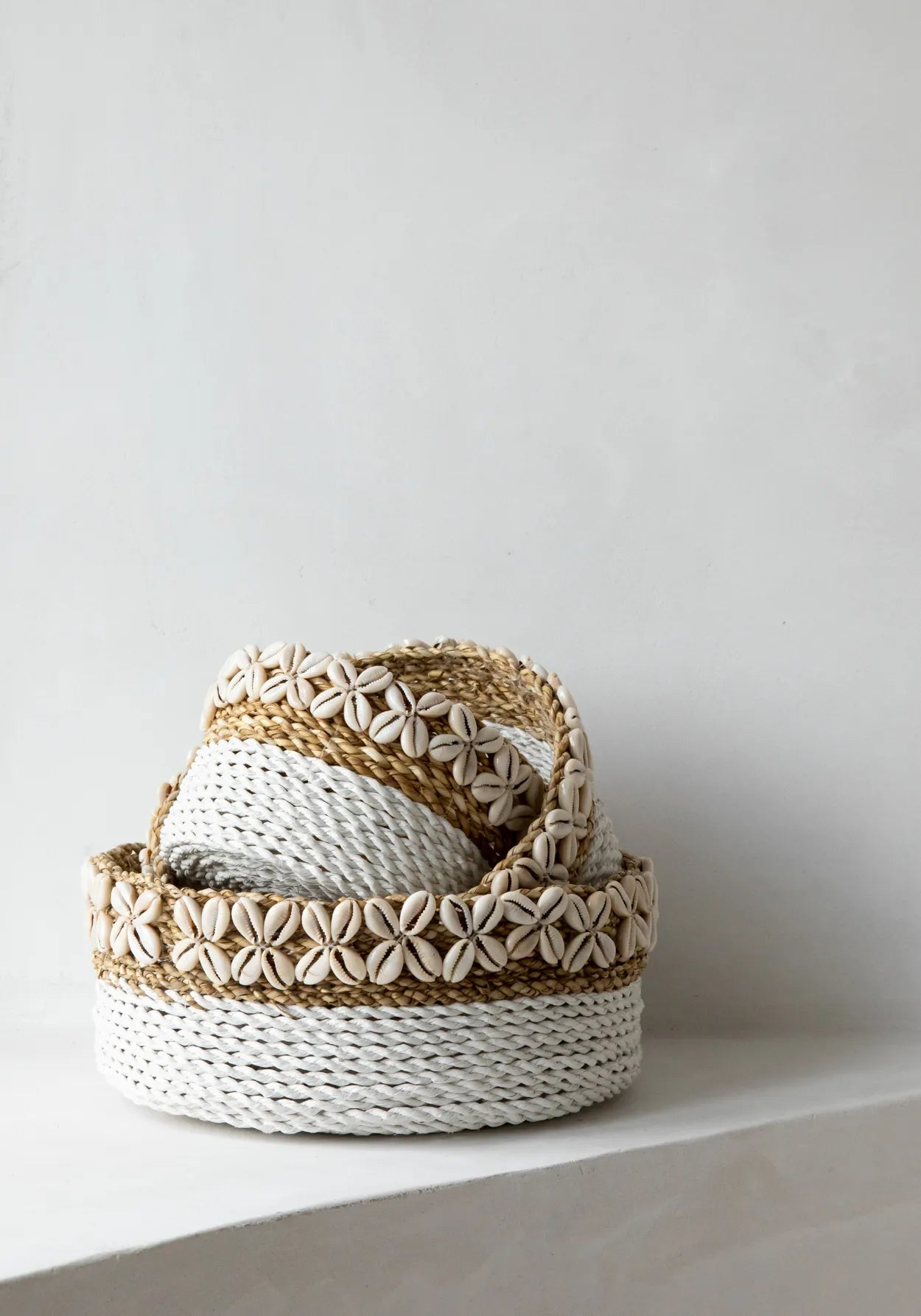 The White Sunday Baskets - White Natural - Set of 3