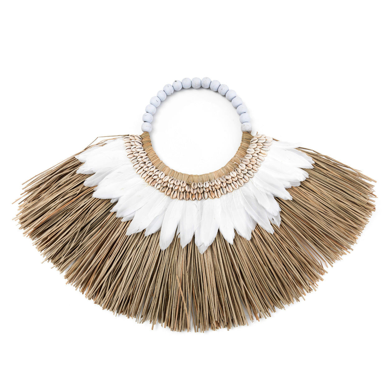 El collar de plumas de Alang - Blanco natural