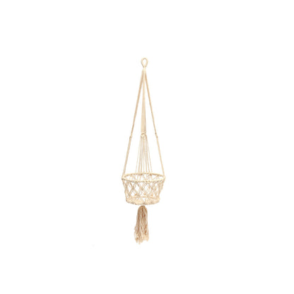 The Macrame Plant Holder - White - S