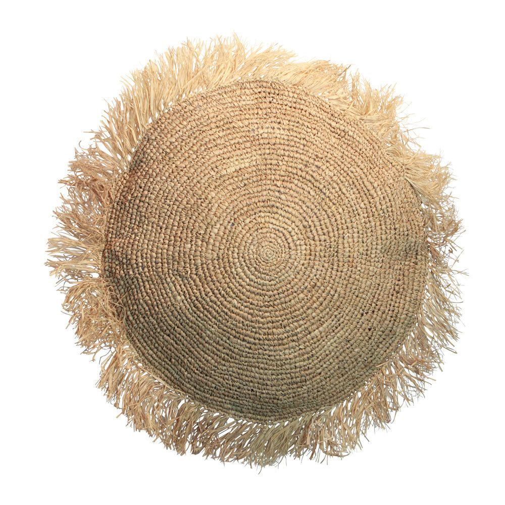 The Raffia Cushion Cover - Round - Natural - 60x60