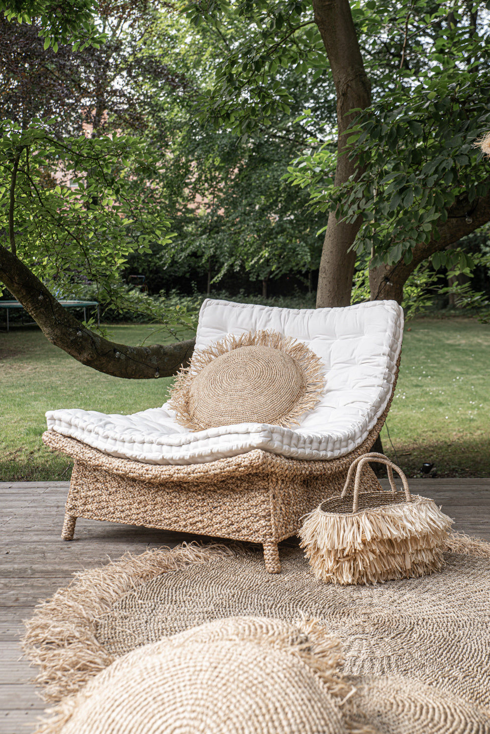 The Raffia Cushion Cover - Round - Natural - 60x60